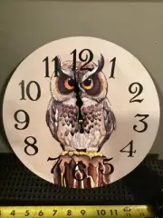 NEW 12in Owl Clock Battery Powered SEE Photo/Description