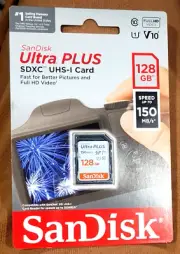 Sandisk Ultra Plus 128 GB SDXC UHS-I Card - Up To 150 MB/s - NEW/SEALED
