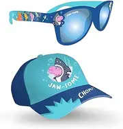 [Peppa Pig] George Pig Children's Sunglasses & Baseball Cap Summer Set 100% UV Protection Blue