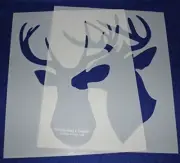 2 Piece Buck-Deer Head Stencils F/S-Mylar 14 Mil Large - Painting /Crafts/ Templ