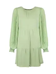 Green Long Sleeve Mini Dress