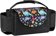 Baby Pram Organiser - Large Capacity Pram Bag with Cup Holder | Removable Hanging Stroller Storage Bag for Nappies, Bottles, Wipes, Toys, Organiser for Pushchairs