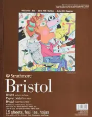 Strathmore 400 Series Bristol, 2-Ply Vellum, 11"x14" Tape Bound, 15 Sheets