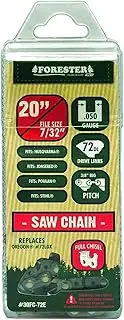 [Forester] FULL-CHISEL CHAINSAW CHAIN LOOP 2 Pack – Non-safety chain 3/8" | .050 Gauge | 72 Drives for 20" BAR | Serious Cutting Blade | Fits Stihl, Oregon, Husqvarna Chainsaws (72 Drives for 20" Bar)