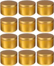 [Kichvoe] Candle Container 12pcs Candle Jar Candle Making Containers Round Candle Tins 8 Oz Candle Tins Candle Making Supplies Candle Tin Christmas Favors Metal Aluminum Travel Fireplace
