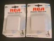 (LOT OF 2) RCA TP267WHR Phone Telephone Surface-Mount Jack Connector Baseboard