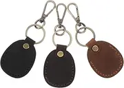 iplusmile 3Pcs Vintage PU Keychain Card Holder Stylish Access Card Case with Key Ring for Women for Key Fob and Wallet Charm for Home Office and School Use