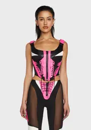 [Namilia] Techno Lacing Corset Top - Pink