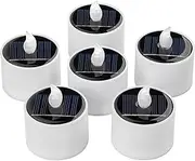 SingTok 6PCS Solar Tea Lights, Waterproof Rechargeable LED Flameless Tealight Candles with Dusk to Dawn Light Sensor for Lantern Window Outdoor Camping Emergency Home Decor（Warm White)
