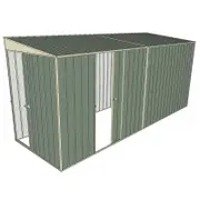 Build-a-Shed 1.5 x 4.5 x 2m Sliding Door Tunnel Shed with Sliding Side Door - Green