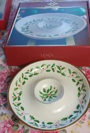 Lenox Holiday Chip and Dip bowl platter NIB