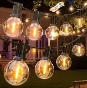 LED String Lights - GLUROO 120FT (60 X 2pc) G40 Bulbs, Waterproof Dimmable Globe