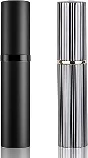 UULANFA Portable Mini Refillable Perfume Atomizer Bottle Empty Pocket Size Cologne Sprayer for Travel, Black&T-Grey