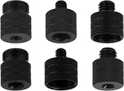 6pcs Mic Stand Adapter, Black Aluminium Alloy Camera Stand Adapter Mic Screw Adapter Mic Thread Adapter for All Types Of Tripods Microphones Cameras Stands
