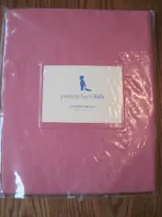 POTTERY BARN KIDS RED CHAMBRAY PERCALE FITTED CRIB SHEET NOS