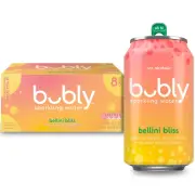 Sparkling Water, Bellini Bliss, Zero Sugar & Zero Calories, 12 Fl Oz Cans, (Pack