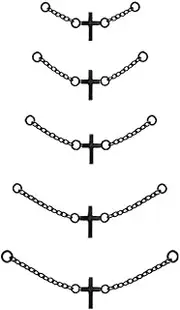[Pierstyles] 5PCS Nose Chain Stainless Steel Nose Chain Chain Piercing Across Nose Cross Heart Double Nose Nostril Jewelry for Women Men