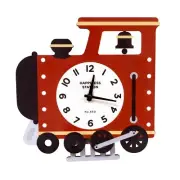 FIRE ENGINE PENDULUM WALL CLOCK Multi Coloured Kids Wall Clock Child
