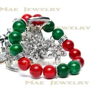 10mm Famous Brand Style Bracelet Chalcedony/Jade stone s925 Sterling Silver.
