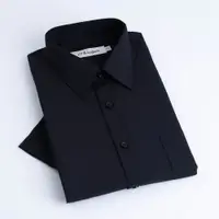 在飛比找PChome24h購物優惠-CHINJUN商務抗皺襯衫短袖、素色黑