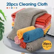 20 Pcs Microfiber Cleaning Cloths Lint Free Fish Scale Cloth Rag Strong tyvvi