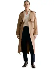 [Trenery] Double Cloth Trench Coat in Dark Camel