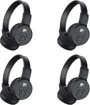 Binxind 4X Portable Wireless FM Radio Headphones, Rechargeable FM Radio Headset Receiver for Meeting, Daily Works, Hiking