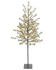 Everlasting Glow 5ft Electric Icy Pine Tree With 96 Warm White LED Lights