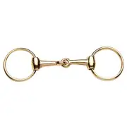 Key Ring - Loose Ring Eggbutt Snaffle Bit Gold Key Chain