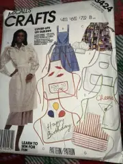 McCall's 3424 Unisex Full Or Half Aprons And Chef Hat Sewing Pattern Uncut