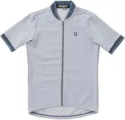 [KAPELMUUR] (カペルミュール) Capel Mule Short Sleeve Cycle Jersey, Short Sleeve Seersucker, Stretch Rib Jersey, Navy, L Big