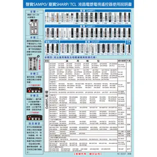 大嘴鳥 適用【聲寶】液晶專用遙控器_RC-321ST RC-324ST EM-32BT15D EM-32LA15D