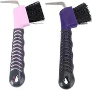 Happyyami 2pcs Horseshoe Brush Hoof Pick Brushes Horse Cleaning Pick Horse Hoof Trimmers Hoof Scraper Horse Grip Hoof Pick Horse Hoof Cleaning Brushes Horse Hoof Cleaning Kit Horse Hair Pp
