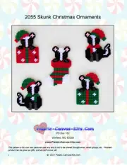 Skunk Christmas Ornaments- Plastic Canvas Pattern or Kit