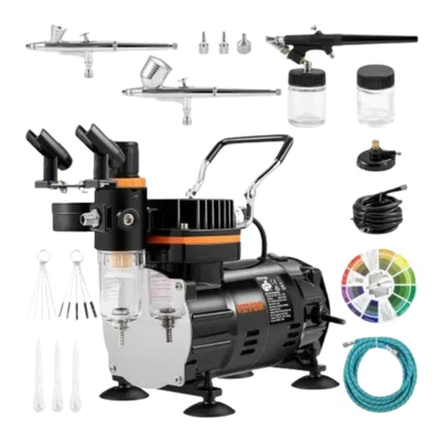 Mini Airbrush Kit with Compressor 3 Spray Guns for DIY and Cake Art