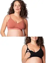 Seraphine(セラフィン) Women's Seamless Maternity Bra Set, Terracotta & Black