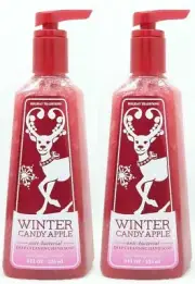 2 Bath & Body Works WINTER CANDY APPLE Antibacterial Deep Cleansing Hand Soap
