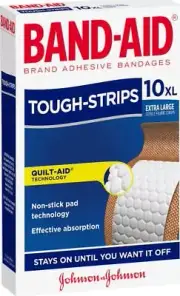 10 Pack Band-Aid Extra Large Tough-Strips Adhesive Bandages AU.