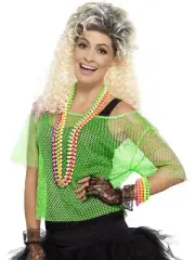 Fishnet Green Top 80's Rave Party Hen Night Fancy Dress Costume Accessory