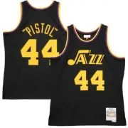 New Orleans Jazz Pete Maravich Mitchell & Ness Black Reload 2.0 Swingman Jersey