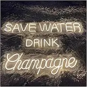 Sign Lamp Save Water Drink Wine Cheers Neon Sign For Bar Party Home Wall Decor 60cm