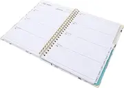 JEWEDECO Flower Pattern Planner Daily Task Tracker Academic Organizer Coil Bound Notebook for Efficient Management for School Work and Home Use