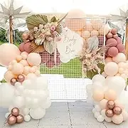 YSF 144pcs Matte White Cream Peach Balloon Arch Garland Kit Wedding Decoration Chrome Champagne Doubled Apricot Party Baby Shower Decor