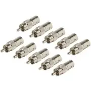 10 pack BNC female to RCA male coax connector adapters