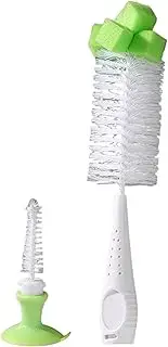 Bottle Sponge Brush - Baby Bottle Sponge with Suction,Reusable Sponge Baby Bottle Cleaning Brush with Suction Cup Stand, 2-in-1 Scrubber and Nipple Cleaner