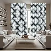 DOTOOMA Geometric Abstract Artwork Window Curtains Retro Square Pattern Symmetrical Nursery Bedroom Living Room Decoration Polyester Fabric Supplies 41x84 Inch Drapes 2 Panels