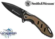 SMITH & WESSON SINGLE HAND OPENER LINERLOCK FOLDING POCKET KNIFE HUNTING CK117BR