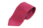 [Tie Store Australia] Mens Dark Red & Blue Flower Patterned 8cm Neck Tie