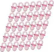 SECFOU Mini Pacifiers Set for Shower Games Small Acrylic Dummies Bibs for Baby Shower