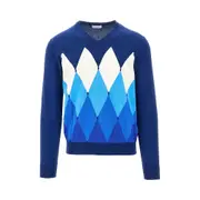 [BALLANTYNE] BALLANTYNE Lozenge cotton and cashmere sweater Man 50 50 Blue